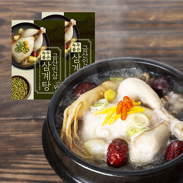 녹두 품은 금산인삼 삼계탕 1.2kg 2팩/3팩/4팩/5팩 택1