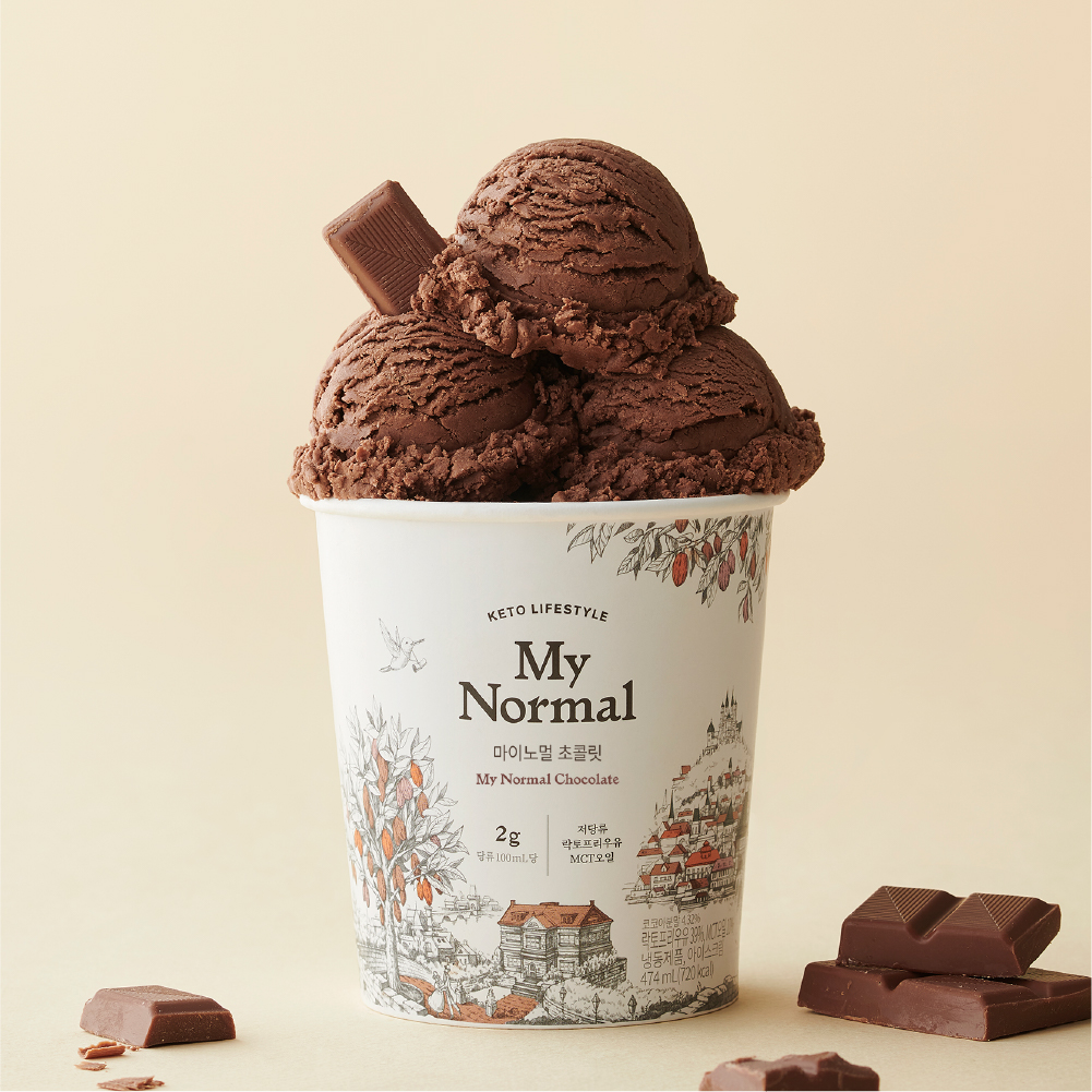 마이노멀 저당 파인트 아이스크림 (그린티/바닐라/초콜릿 474ml)