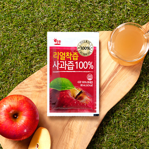 [리얼착즙] 물한방울 넣지않은_사과즙 100% 80ml (30포-120포)