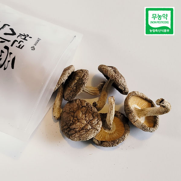 [천년산애 농장] 햇살담은 무농약인증 건조표고버섯 통버섯,  100g