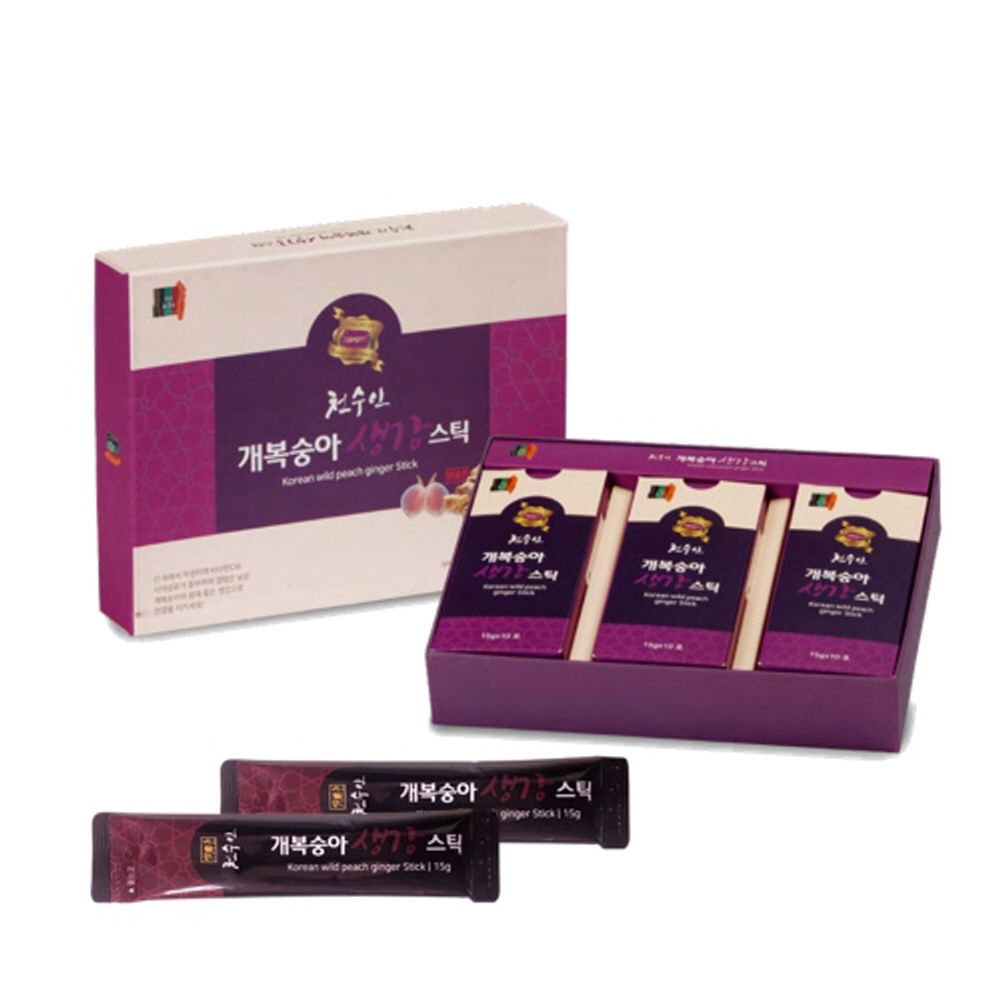 천수인 자연산 야생 개복숭아 생강스틱