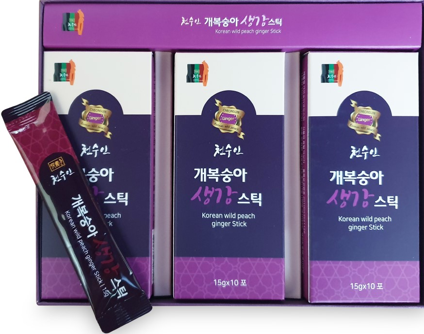 천수인 자연산 야생 개복숭아 생강스틱 대표이미지 섬네일