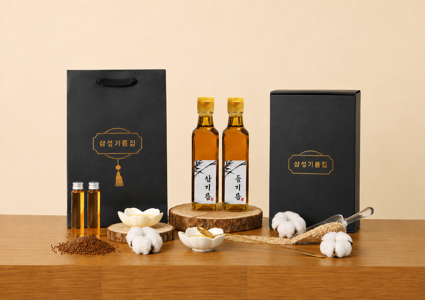 참기름들기름 세트 350ml 선물세트 결혼식 돌잔치 답례품 기름세트 40년전통