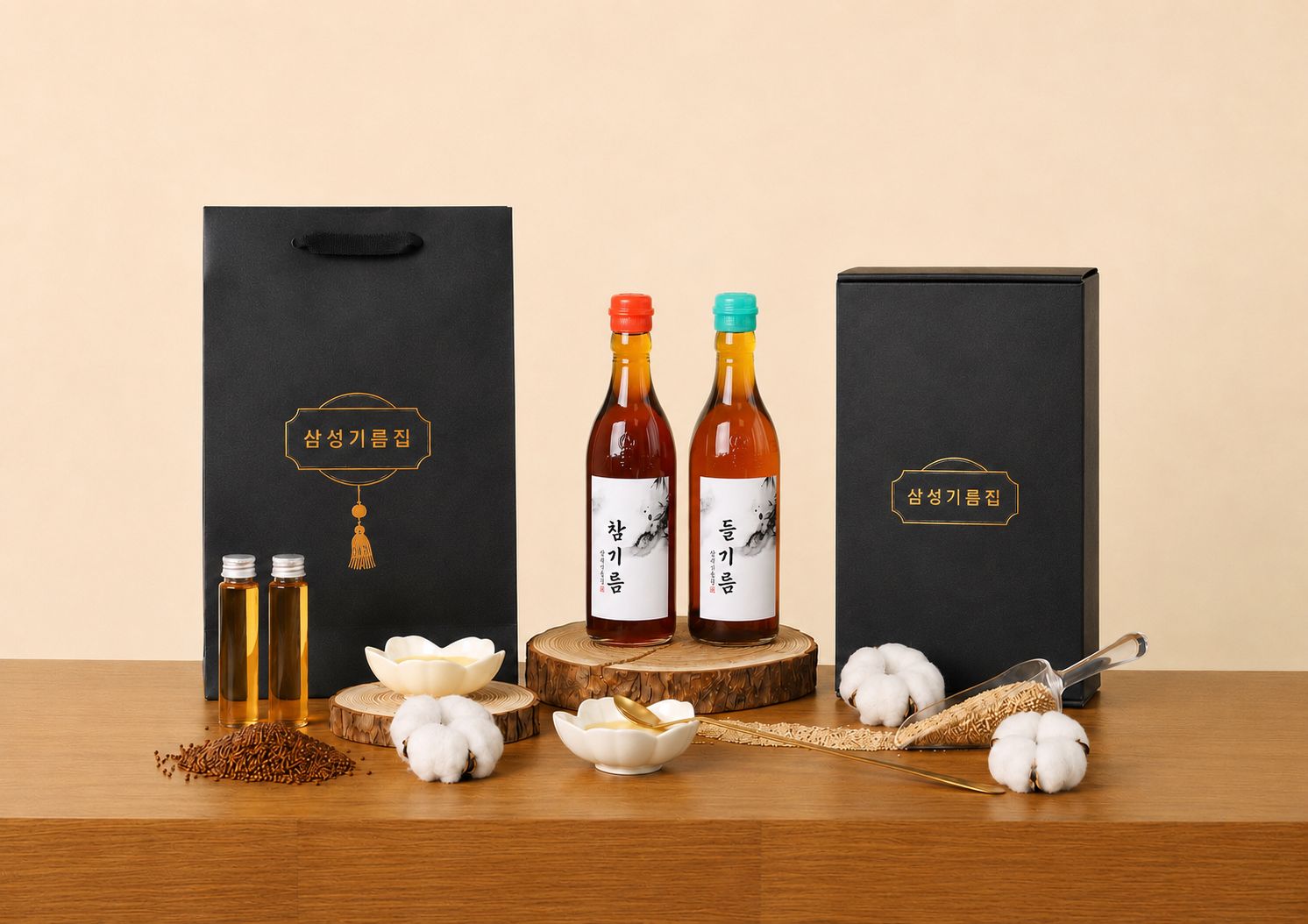 참기름들기름 세트 350ml 선물세트 결혼식 돌잔치 답례품 기름세트 40년전통