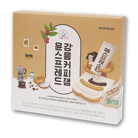 강릉커피잼 윤스프레드 튜브잼 (단품100g)/ (3종 세트300g)