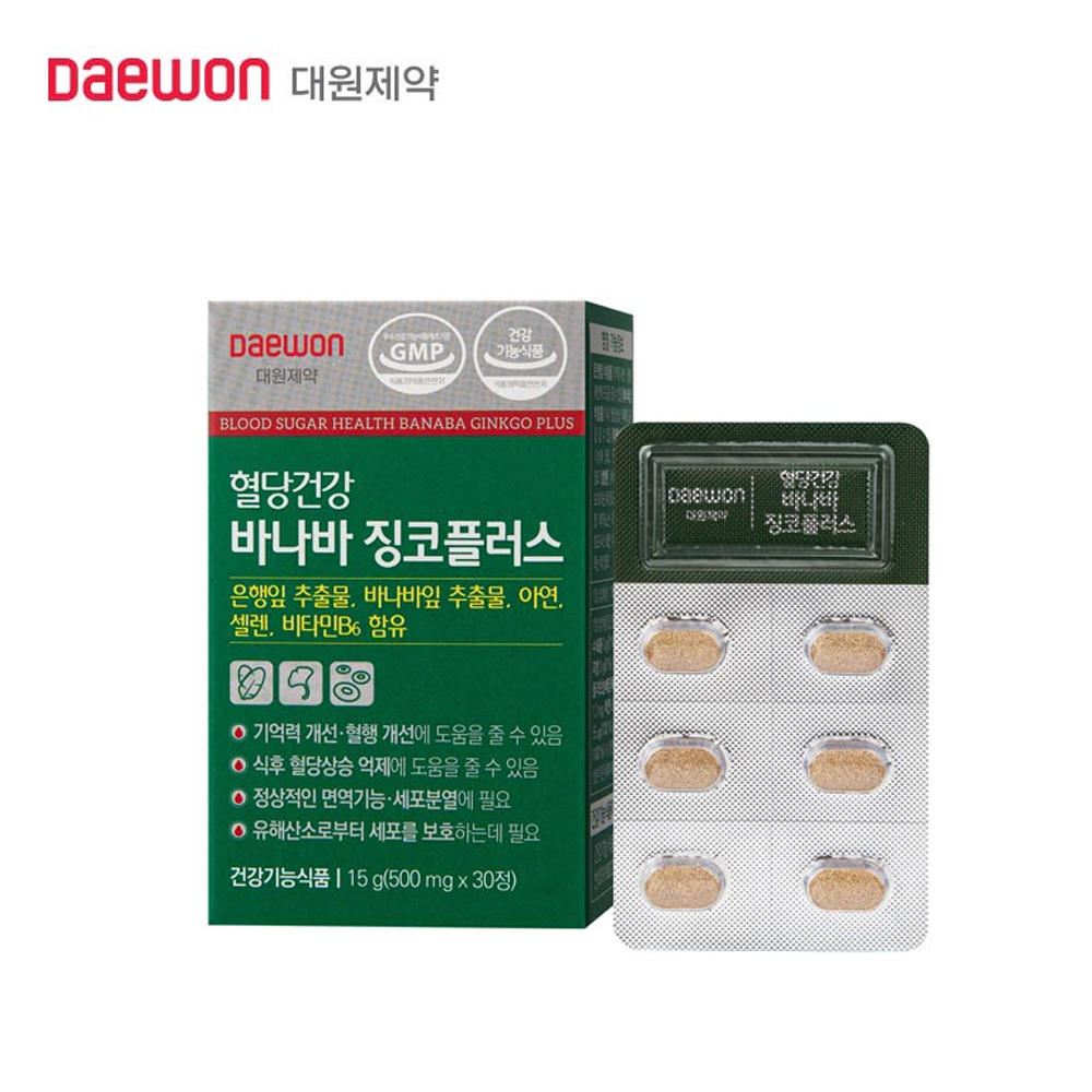 대원제약 혈당건강 바나바 징코플러스 1개월분(30포)