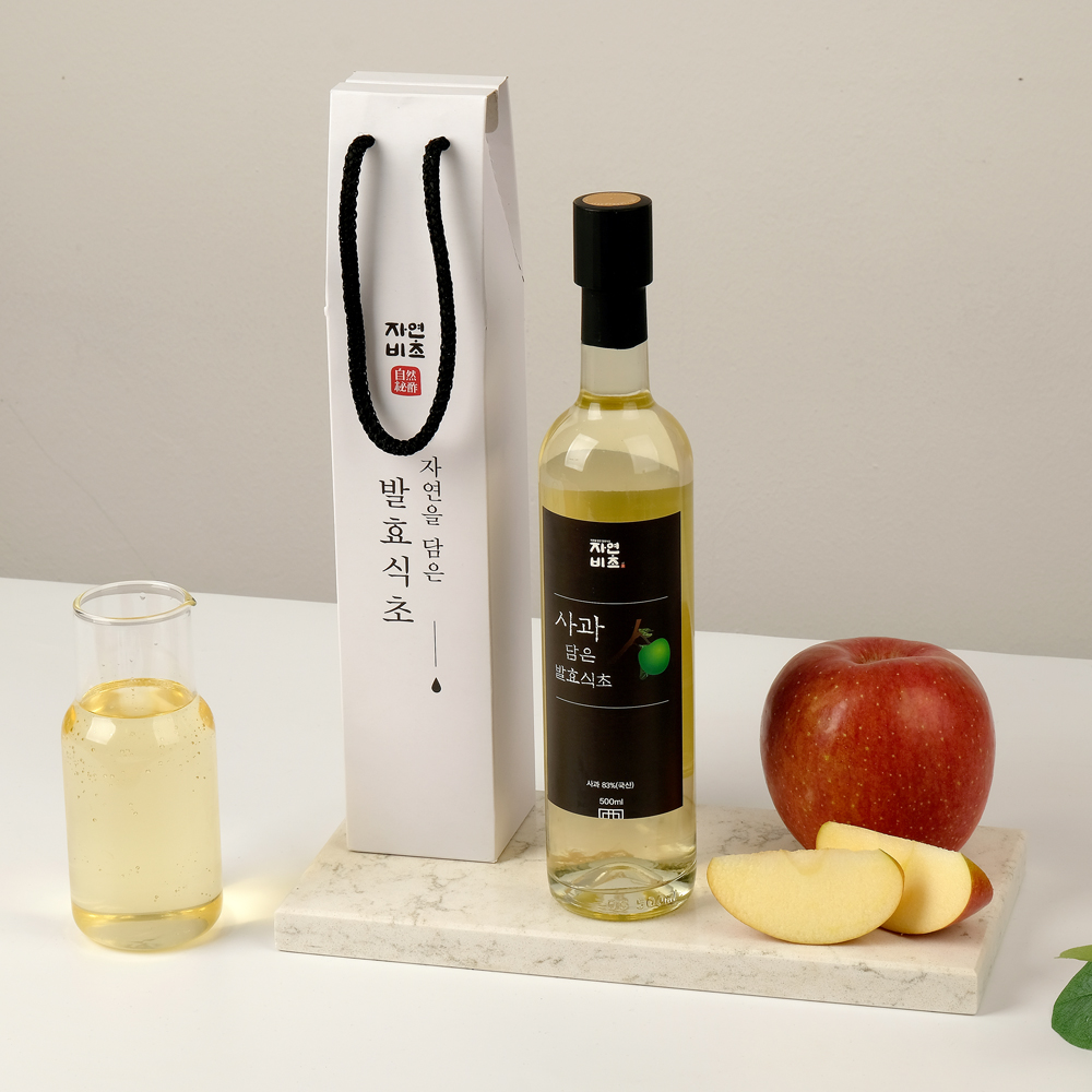 [자연비초]  사과 담은 발효식초 500ml 무설탕 전통발효