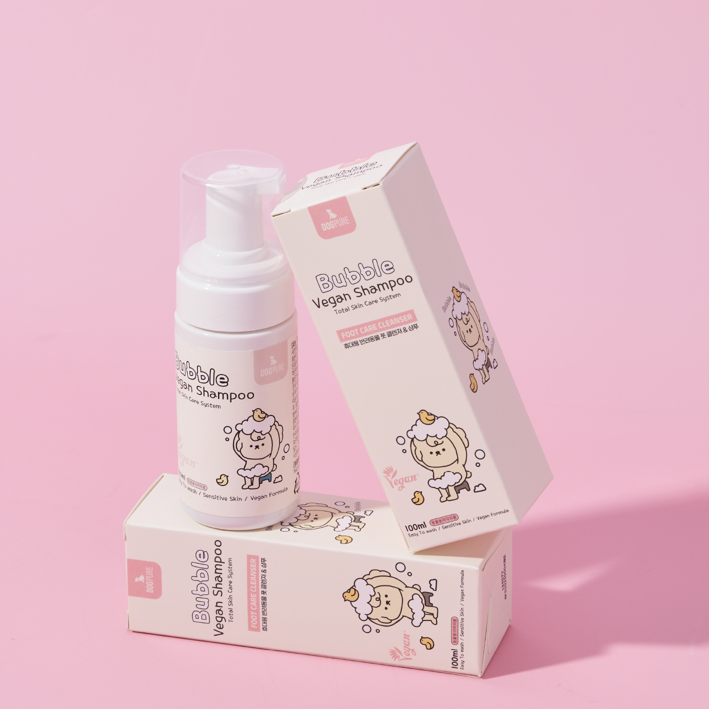 [도그퓨어] 천연 버블비건 강아지샴푸 500ml/100ml