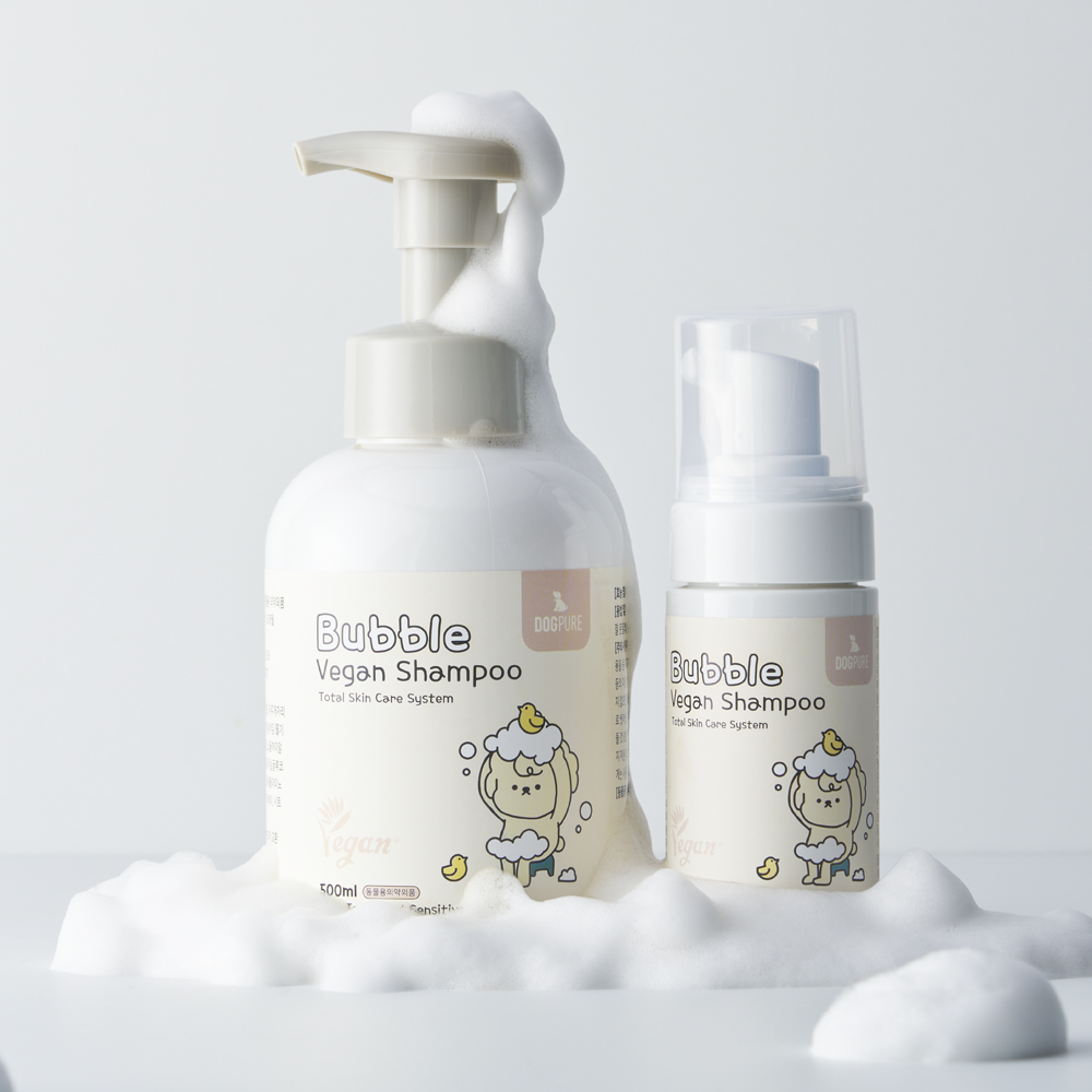 [도그퓨어] 천연 버블비건 강아지샴푸 500ml/100ml 대표이미지 섬네일