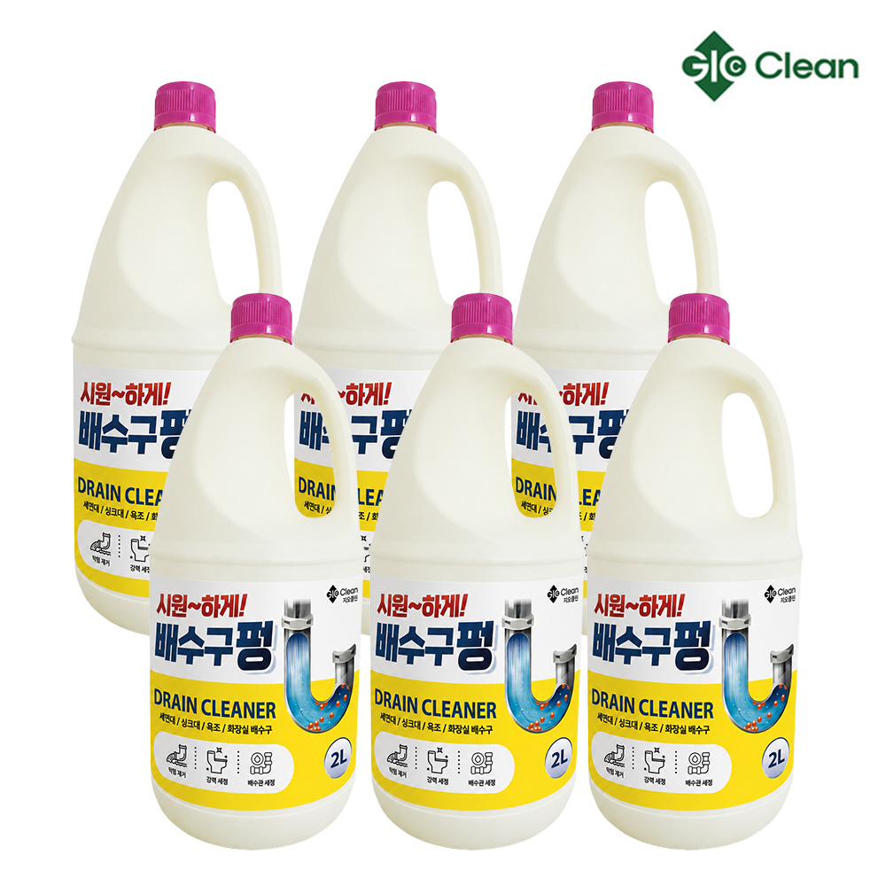 지오클린 배수구펑 2L x 6입 배수구클리너 악취제거 부식방지