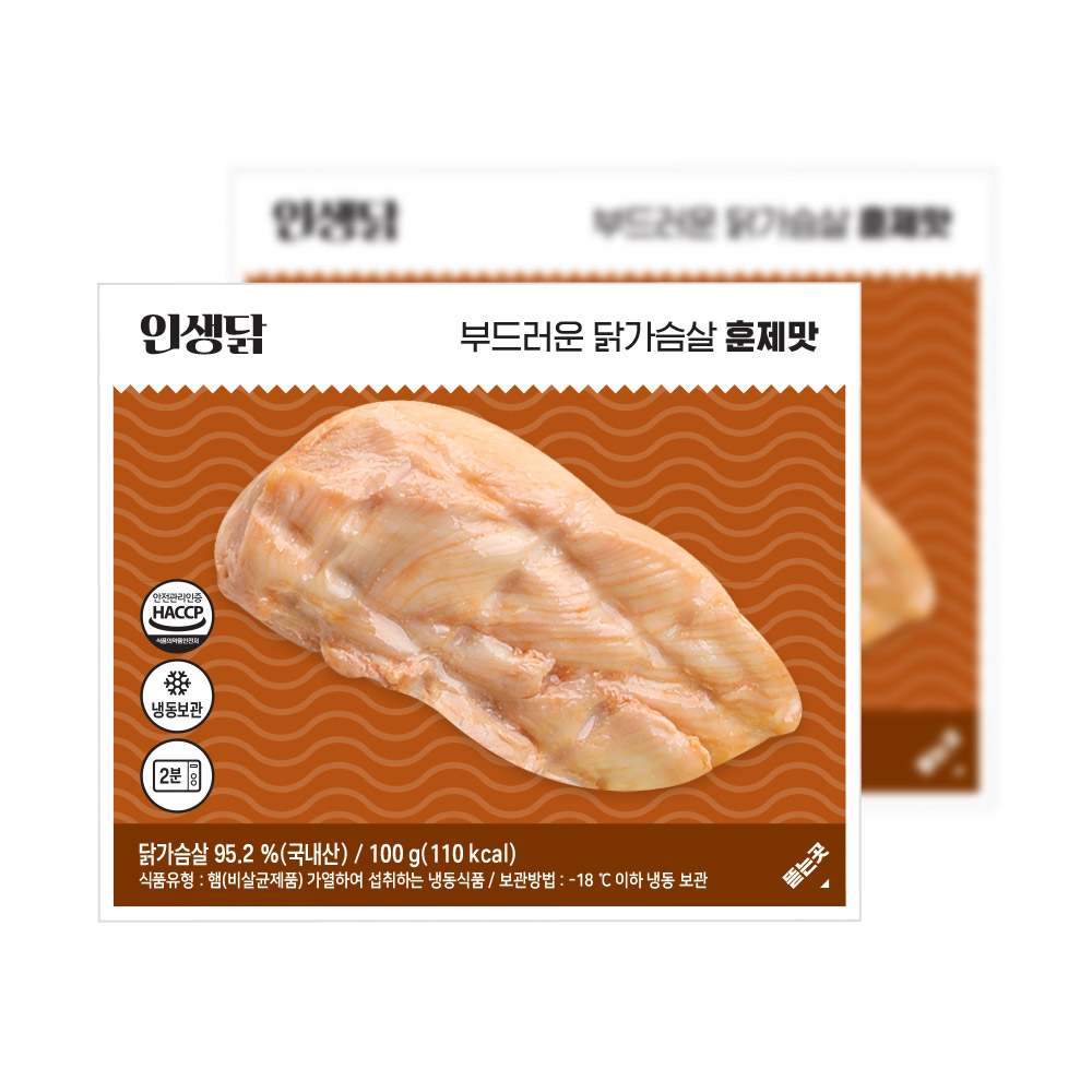 인생닭 부드러운 닭가슴살 훈제맛 100g 10팩