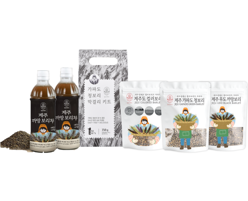 [담은제주] 컬러보리 500g 3종세트+까망보리차 500g 5개+청보리막걸리키트 350g