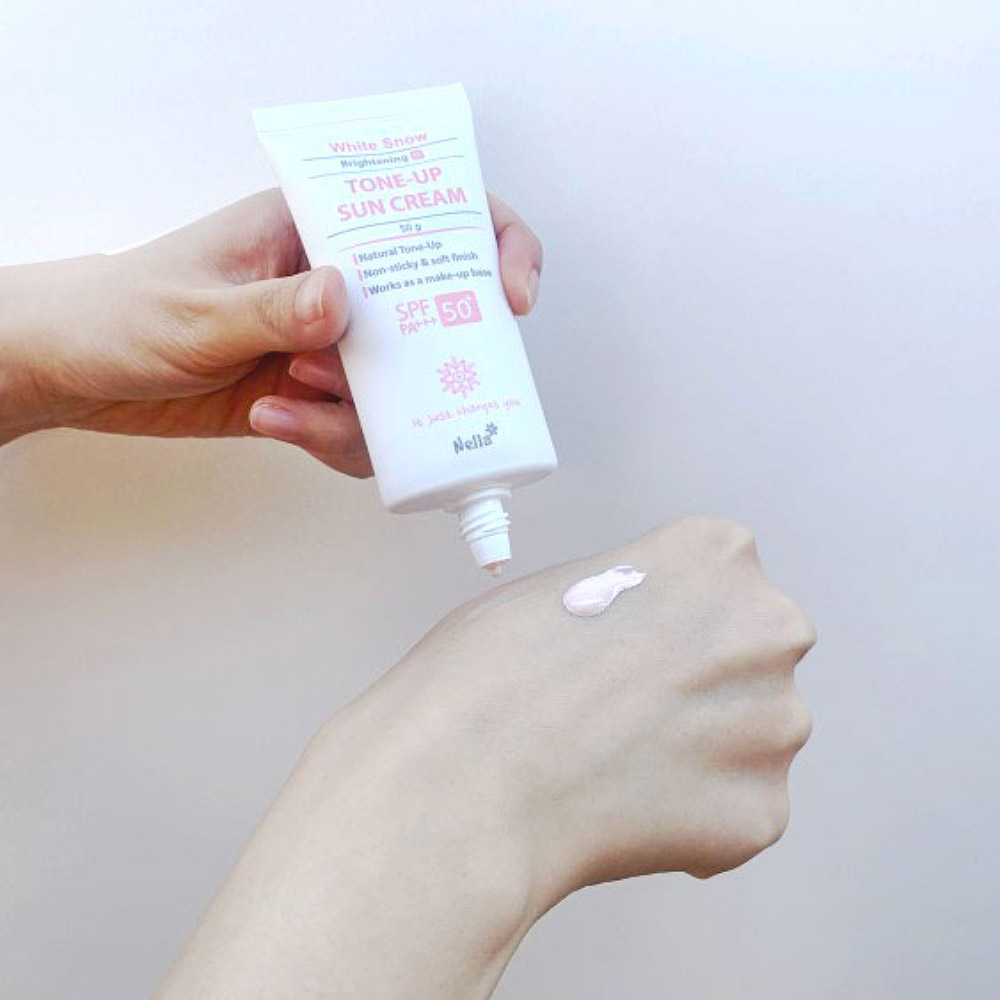 1+1 넬라 하얀눈 광채발효 톤업 선크림50g