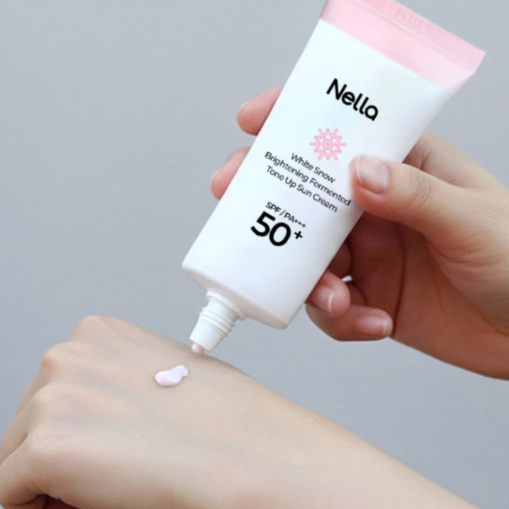 1+1 넬라 하얀눈 광채발효 톤업 선크림50g
