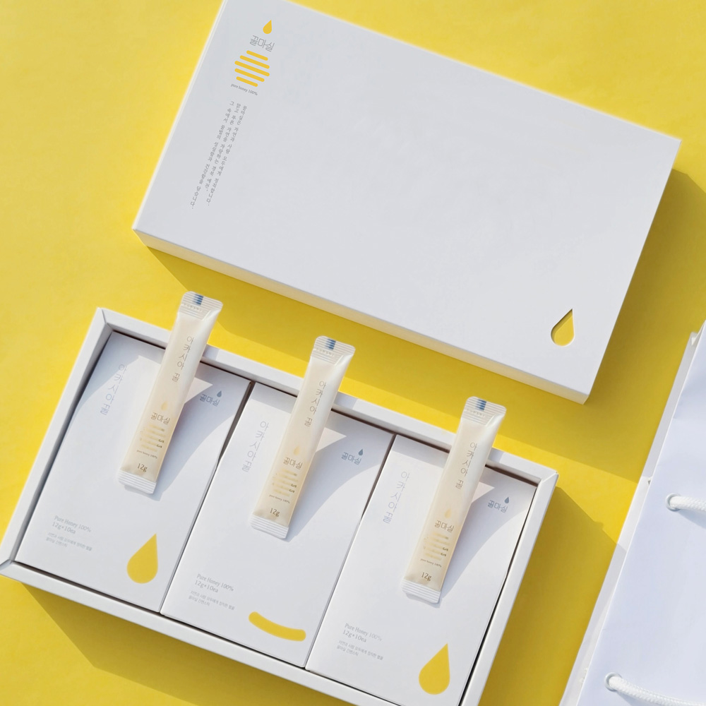 꿀마실 국산 천연 꿀스틱 30개입 선물세트 쇼핑백 포함