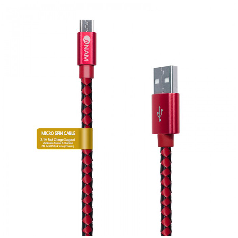 아남 마이크로 5핀 USB 레더 케이블 ACD-M501