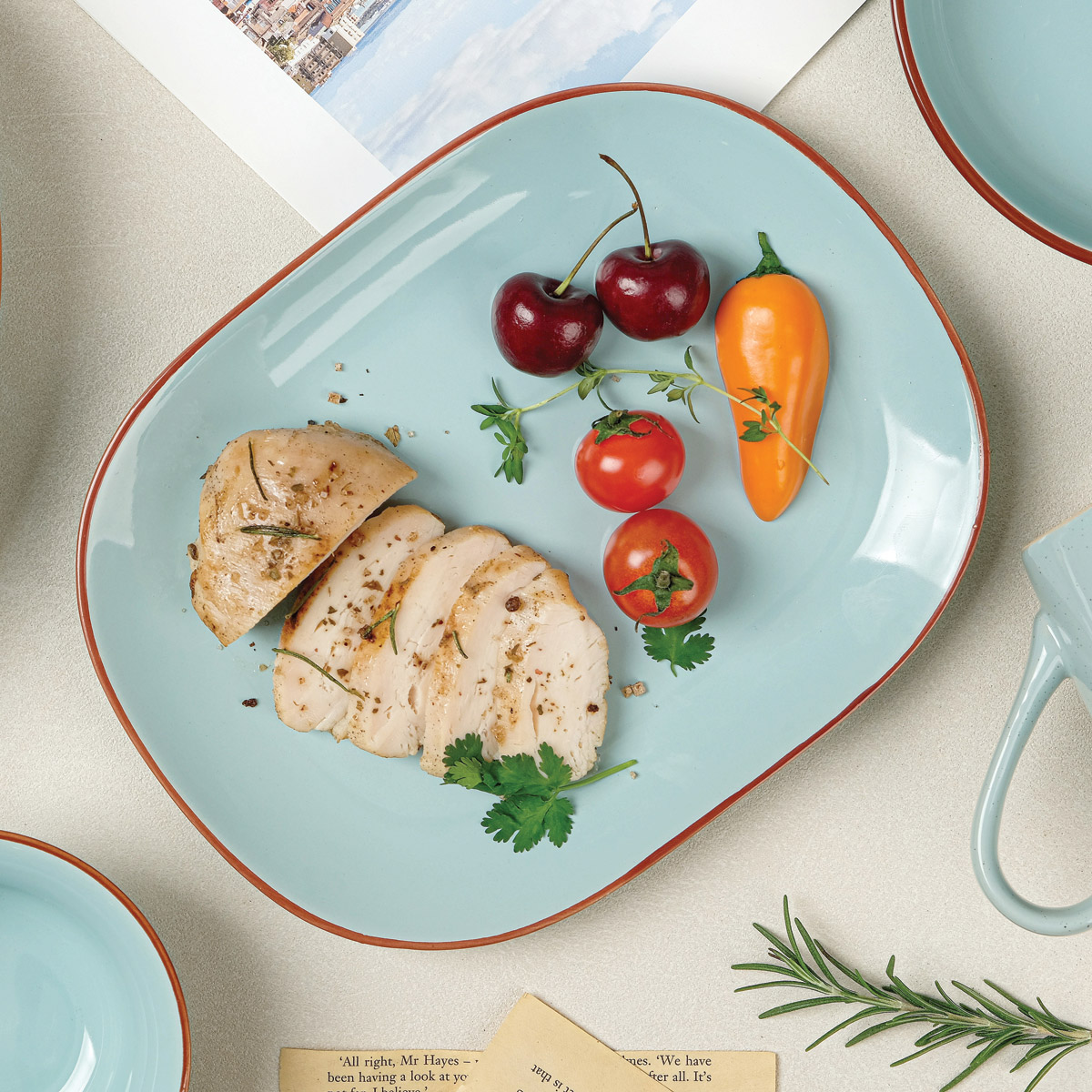 브리티 사각라운드접시 4color 택1