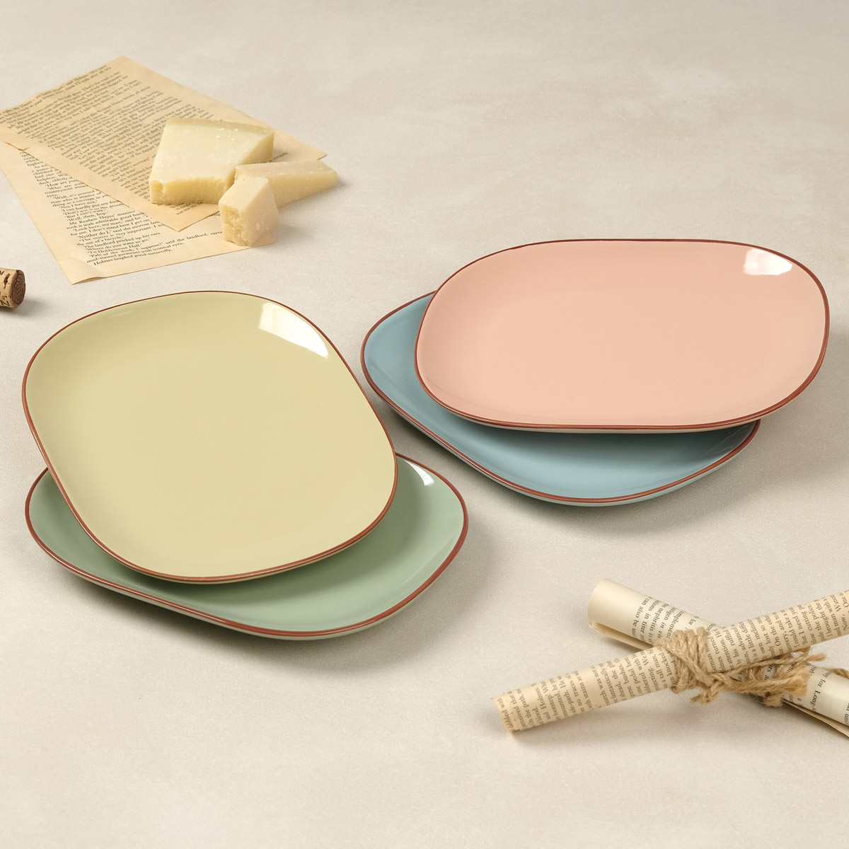 브리티 사각라운드접시 4color 택1