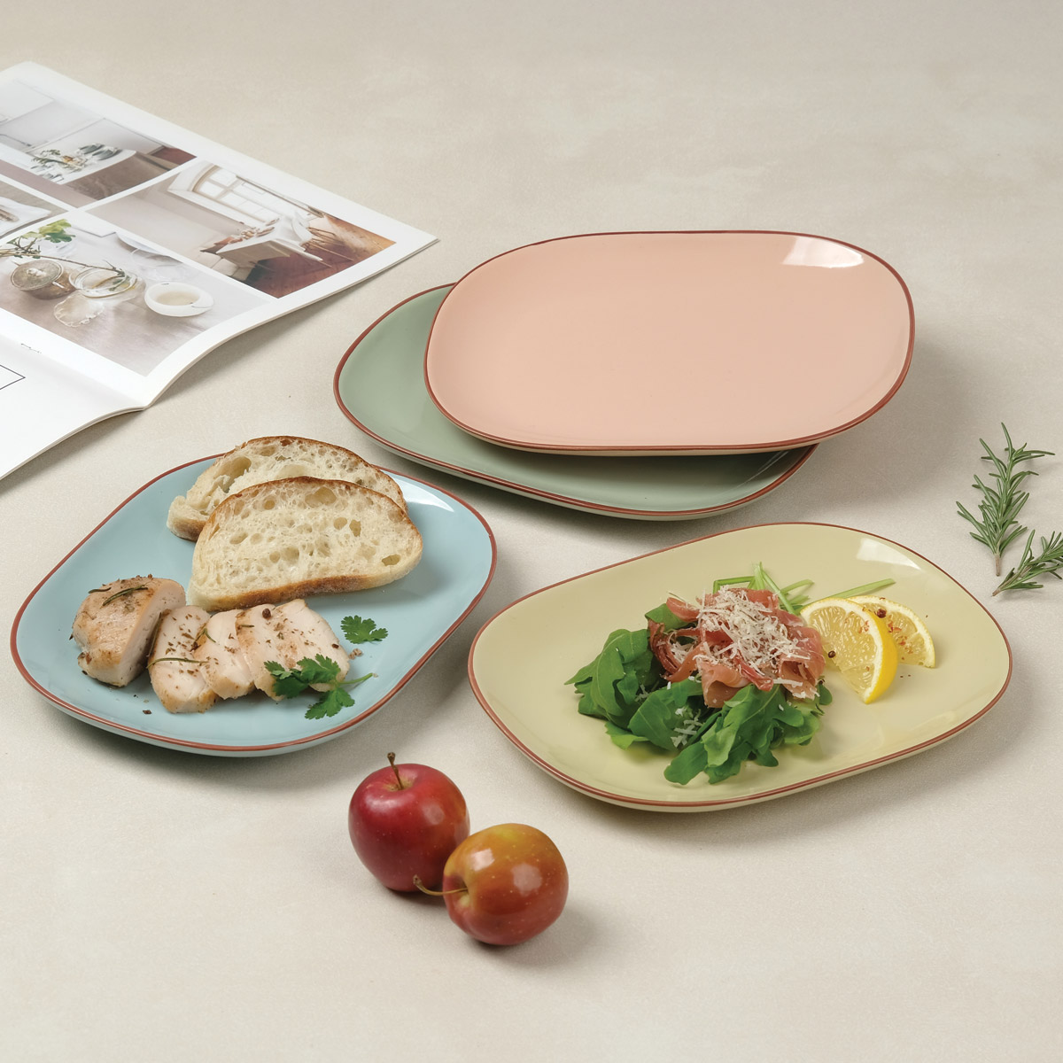 브리티 사각라운드접시 4color 택1