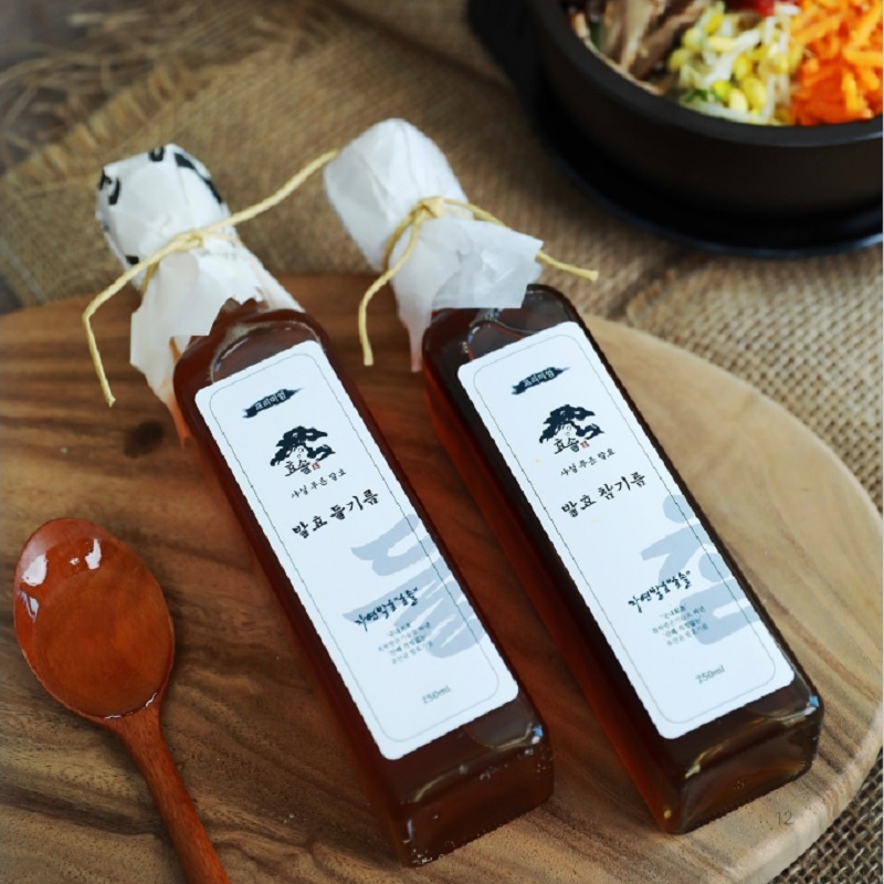 효솔 유산균 발효 참기름 들기름 (250ml) 산패방지 특허기술 통참깨 1회 착유 선물세트
