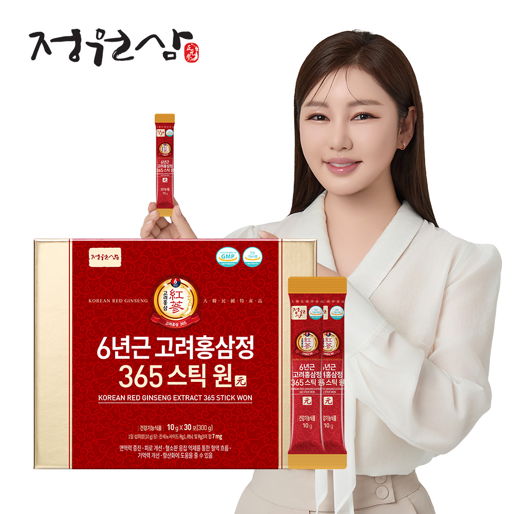 [정원삼]6년근 고려홍삼정 365스틱 원 30포+쇼핑백[건강기능식품/대보추출액(9가지 한약재)함유] 대표이미지 섬네일