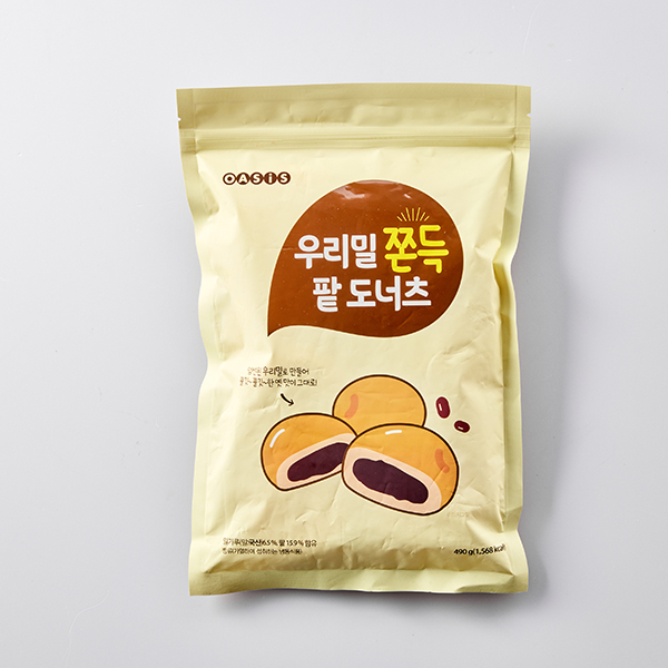 우리밀 쫀득 팥 도넛츠(490g)