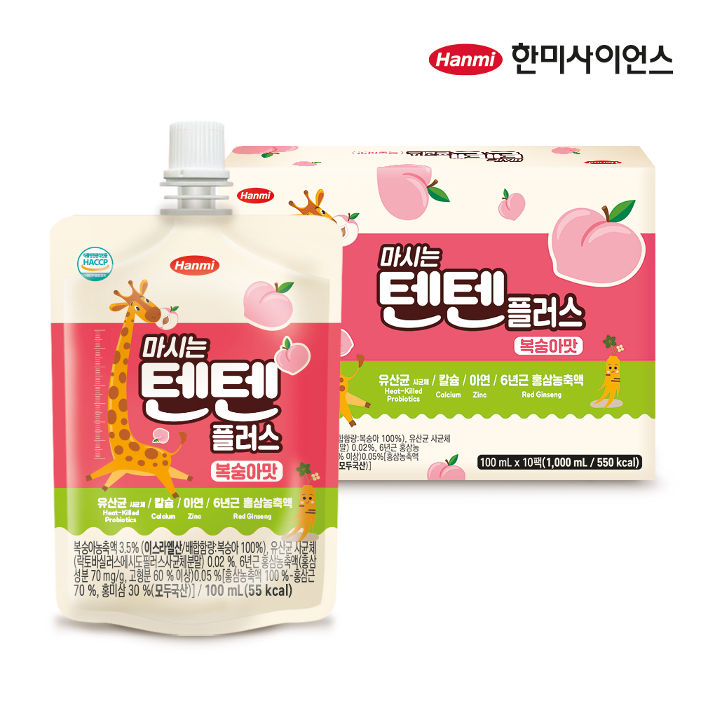 [한미] 마시는 텐텐플러스 사과 포도 복숭아 오렌지맛 100ml 10포外