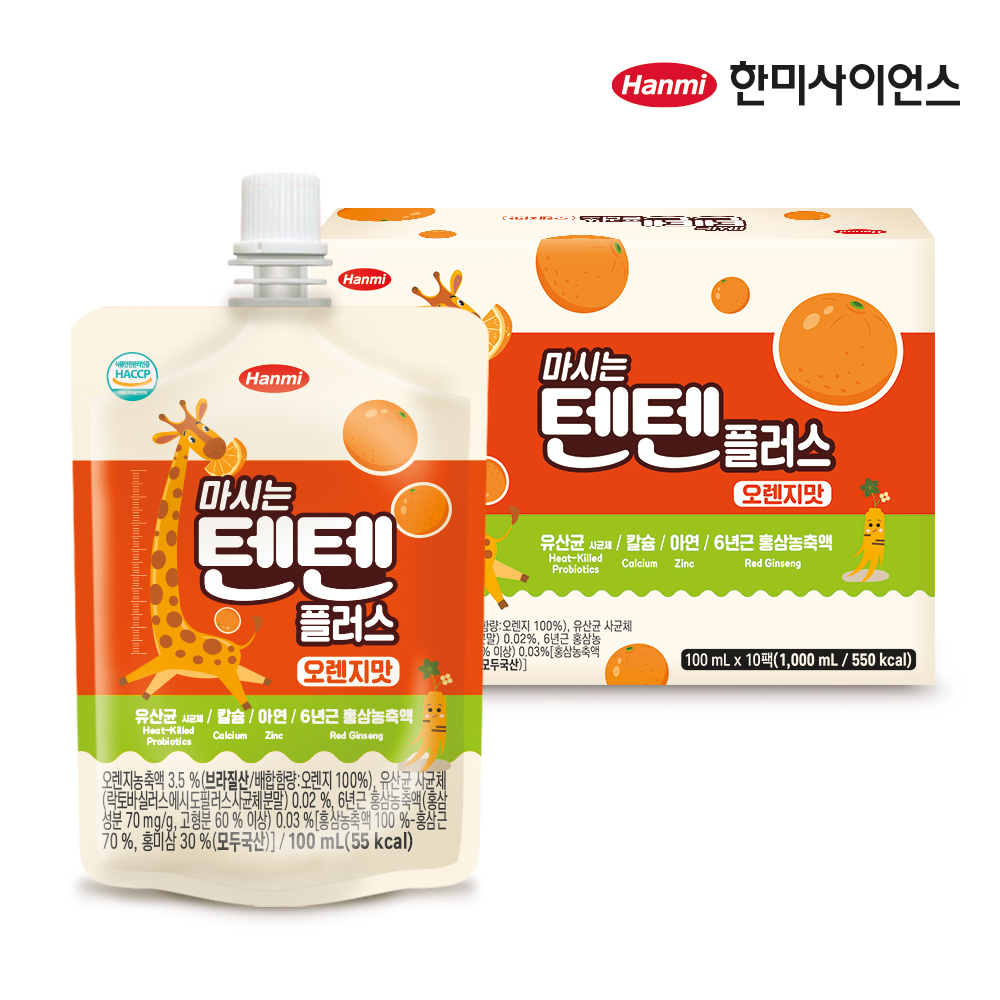 [한미] 마시는 텐텐플러스 사과 포도 복숭아 오렌지맛 100ml 10포外
