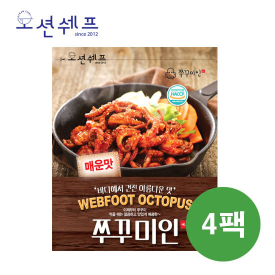 [오션쉐프] 쭈꾸미인 매운맛 쭈꾸미 300g*4팩