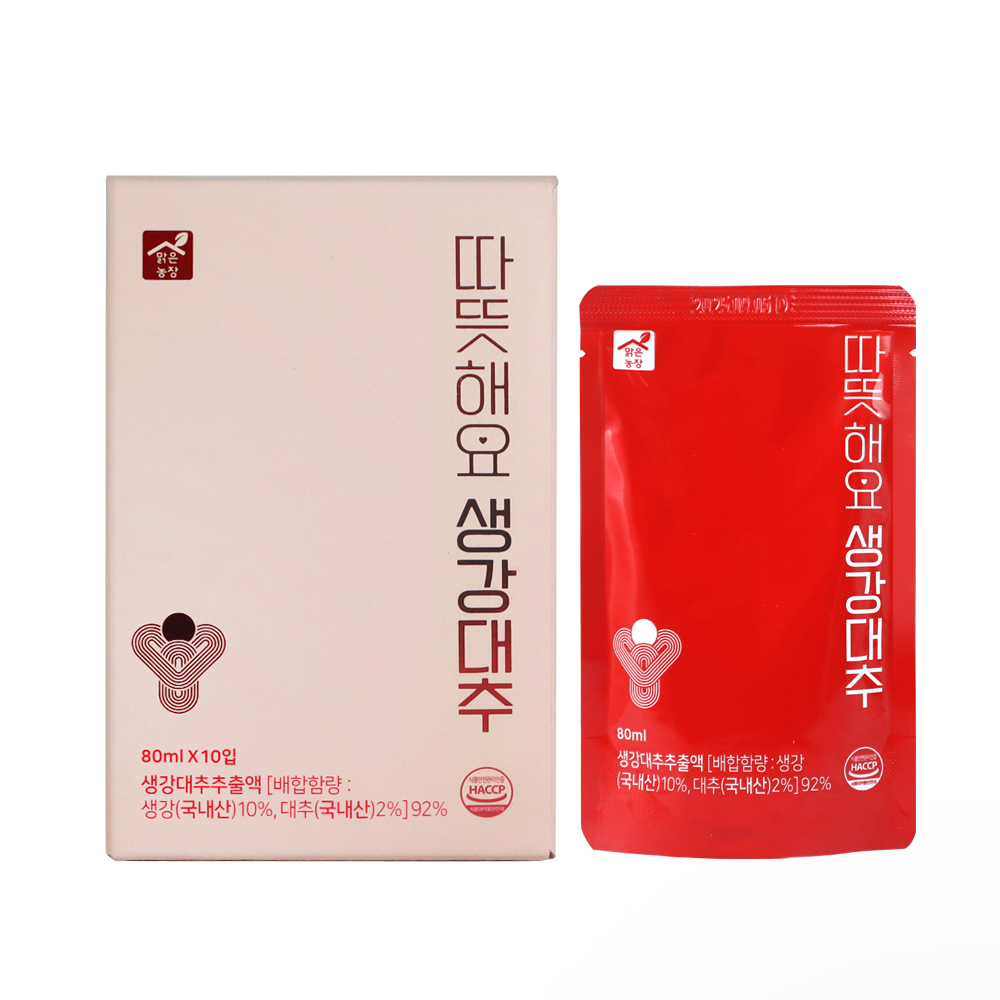 [맑은농장]따뜻해요 생강대추(80ml) 10입/30입 선택 대표이미지 섬네일