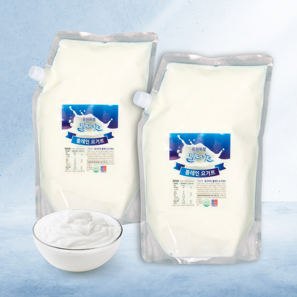 밀크아트 수제요거트 플레인요거트 2000ml 2팩 [무가당/가당]