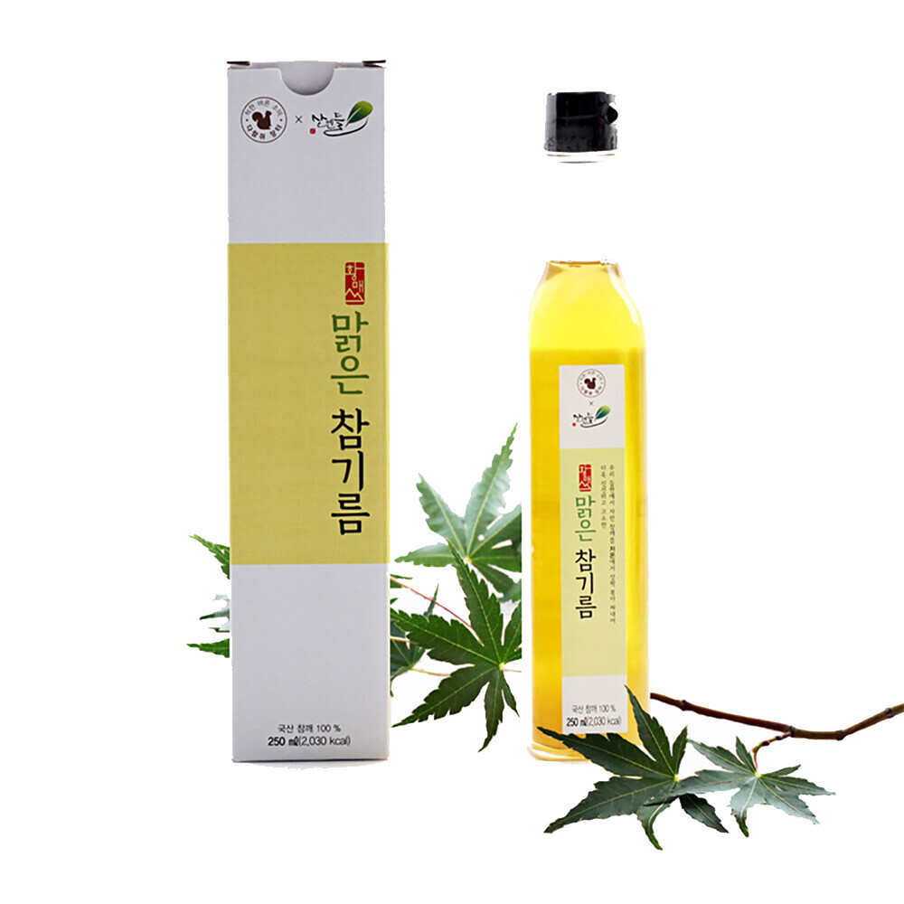 산청 황매산 국내산 냉압착 맑은 참기름 180ml / 250ml