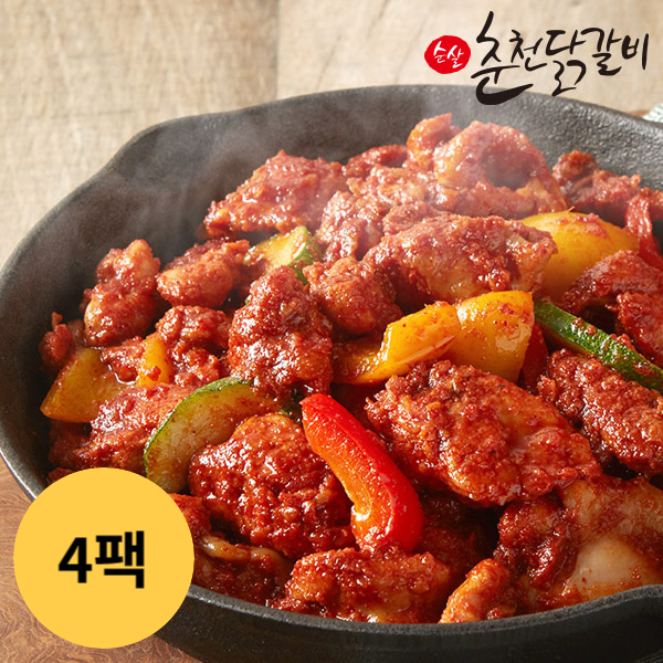 국내산 닭으로 만든 순살 춘천닭갈비 500g x 4팩