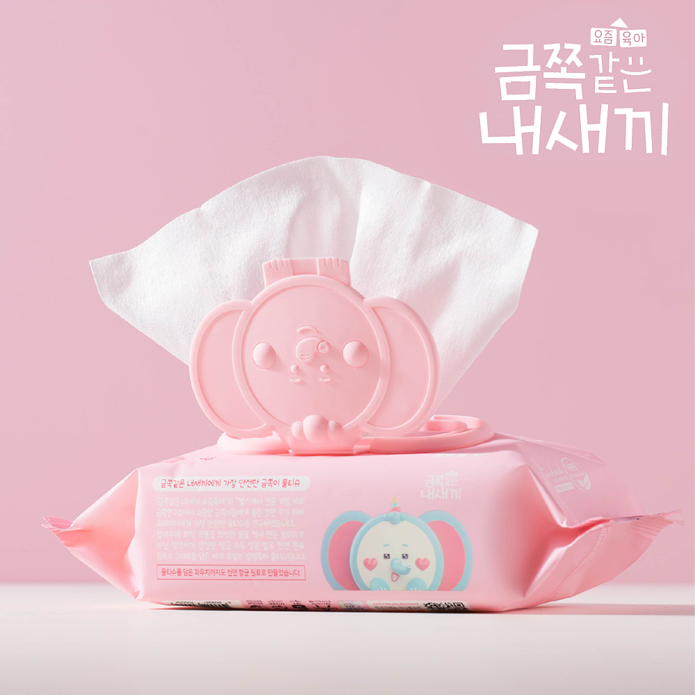 [금쪽같은 내새끼]천연성분 물티슈 캡형 100매x10팩