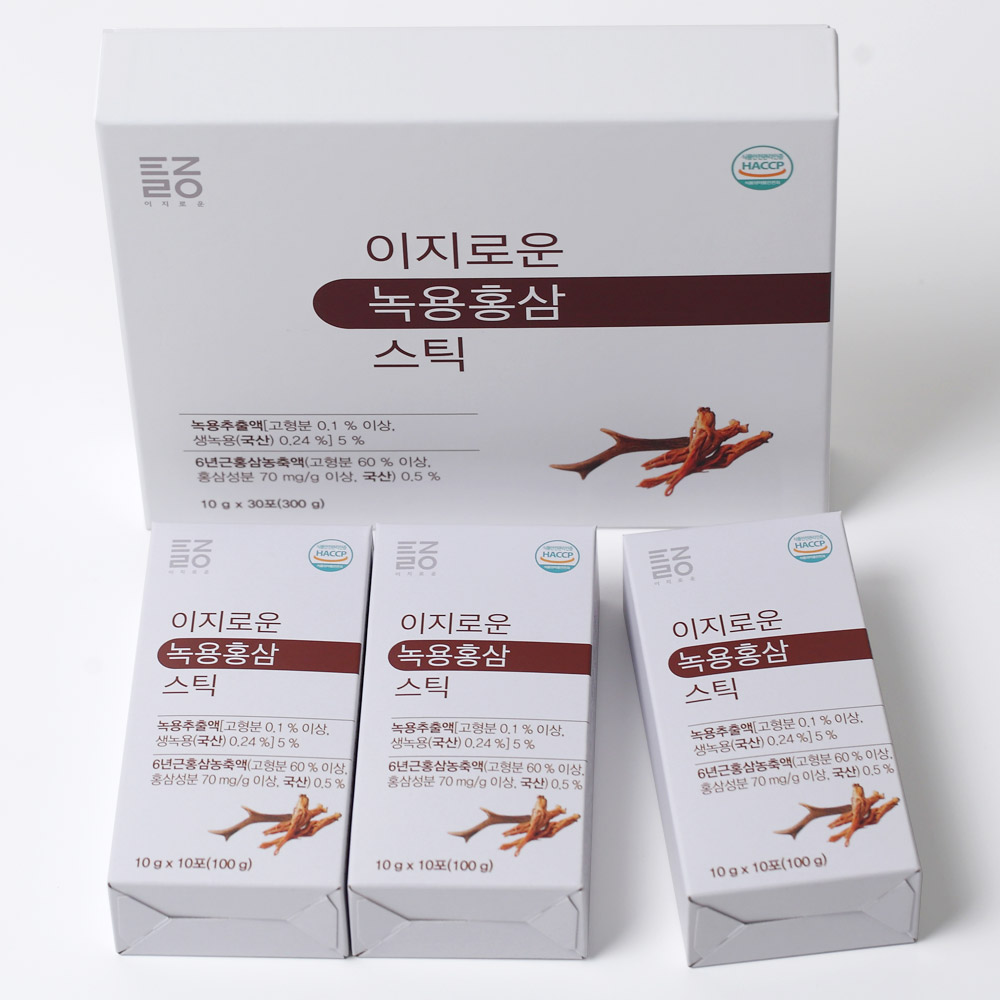 이지로운 녹용홍삼 스틱 10g (선물형) [30포 / 60포]