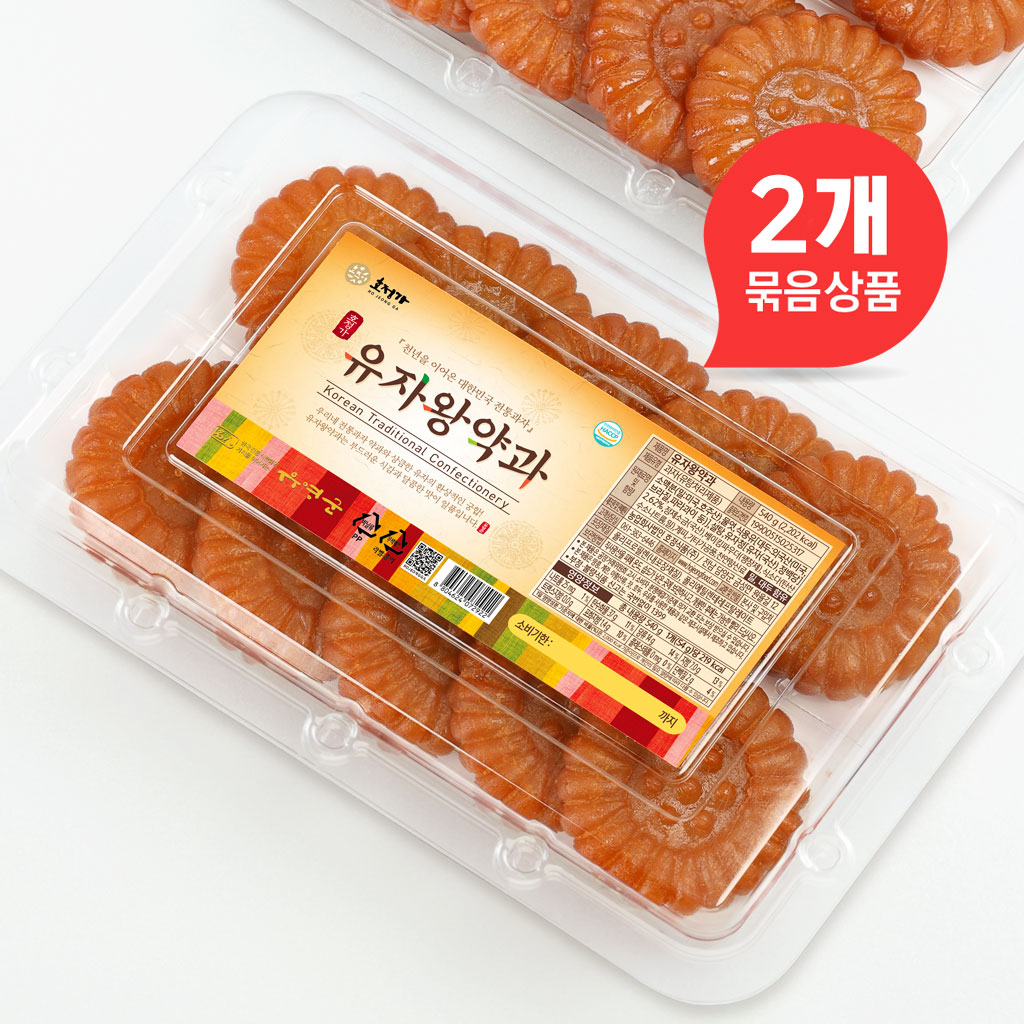 호정가 유자왕약과 1+1 (2개 묶음, 총 1.08kg) / 전통한과 과자