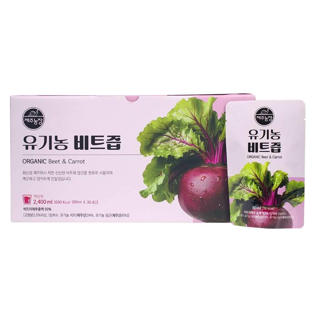 제주농장 유기농 레드비트 진액 즙 100ml x 30포 대표이미지 섬네일