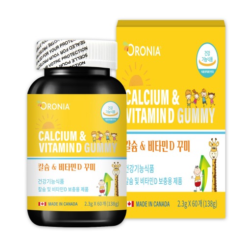 오로니아 칼슘 비타민 D 꾸미 과일맛 2.3g x 60정 (1개월분)