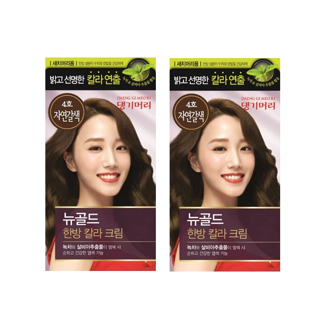 댕기머리 뉴골드 한방 칼라 크림 127g 1+1  (흑색, 흑갈색, 진갈색, 자연갈색)