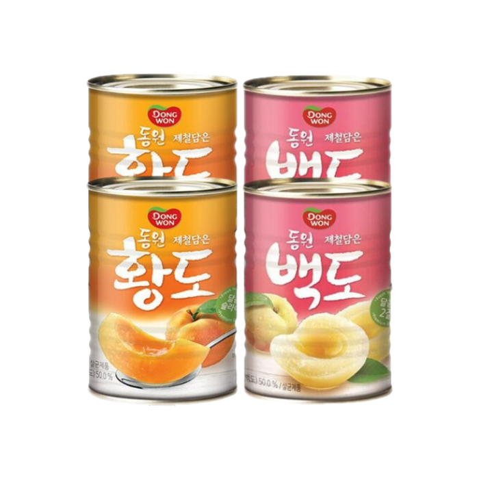 동원 제철 담은 복숭아 통조림 400g 황도/백도 4캔