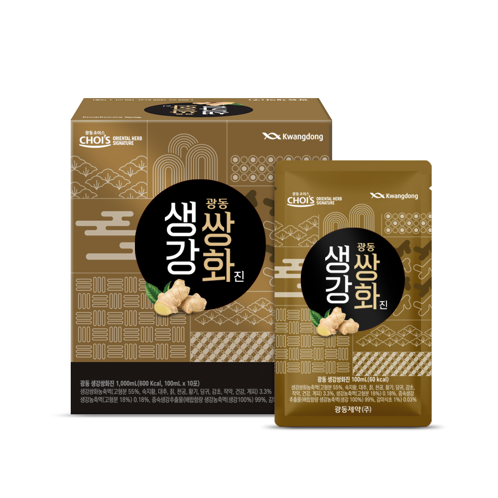 광동 생강쌍화 진 100ml*10포  1박스  2023년 11월 리뉴얼 신제품 