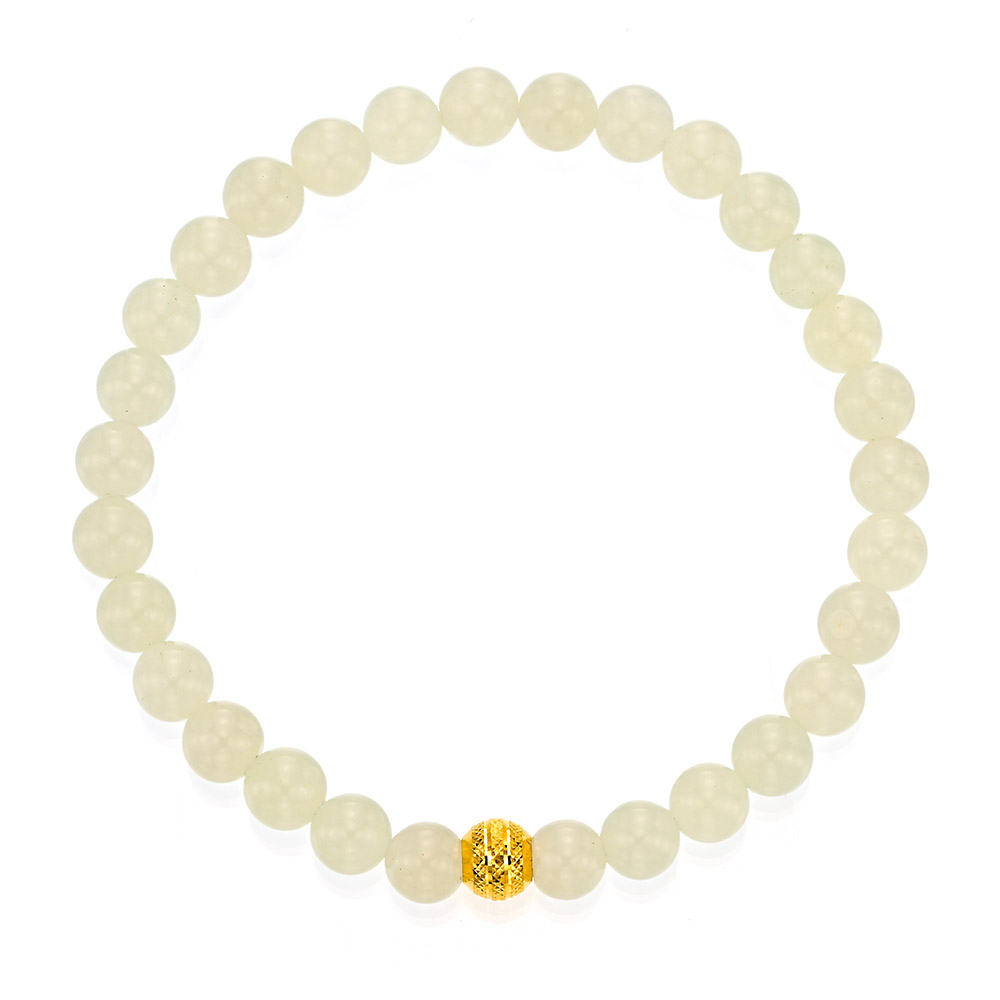 [줄리카이] 24K 순금 천연 옥 팔찌 6mm