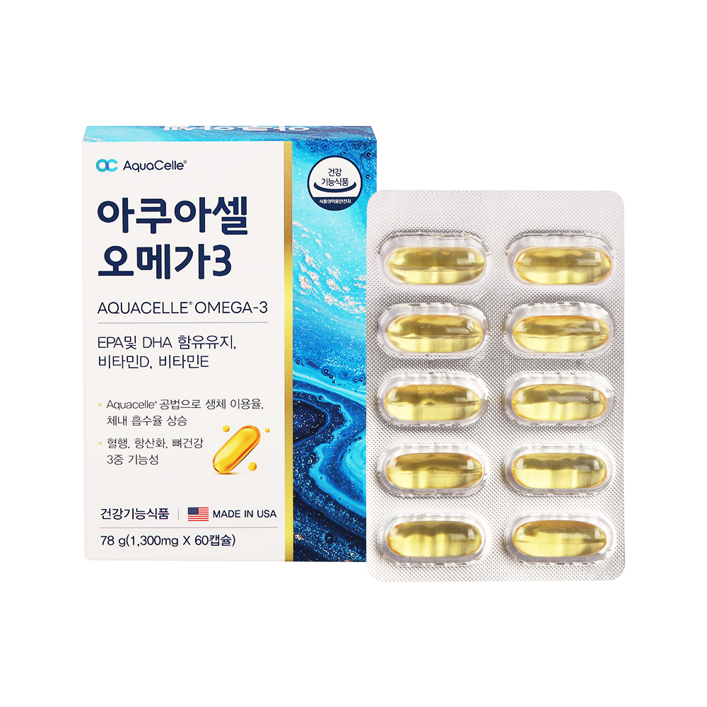 대원제약 아쿠아쎌 오메가3 1300mg x 60캡슐