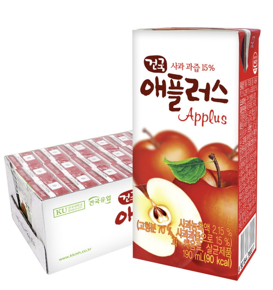 건국 애플러스 사과과즙 15% 190ml 24팩 / 48팩 안전배송 대표이미지 섬네일