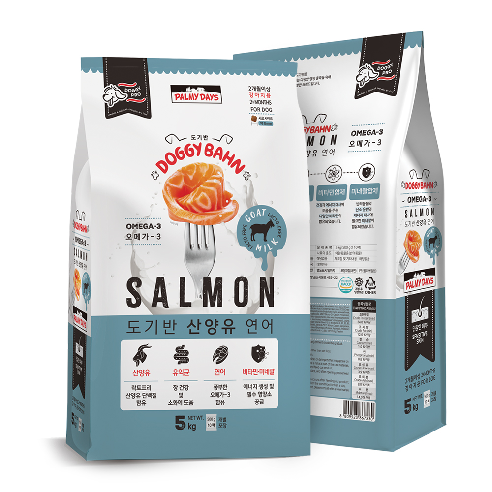 파미데이즈 도기반프로 산양유 연어 애견사료 5kg