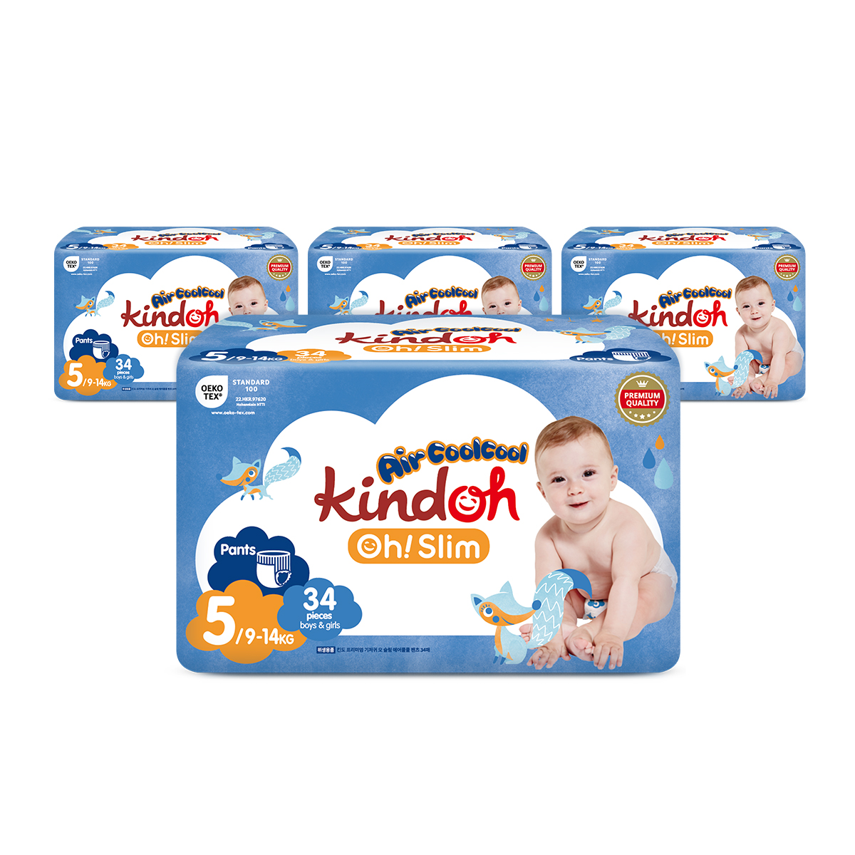 오슬림 에어쿨쿨 팬티형 5단계 특대형 (34개입 x 4팩)