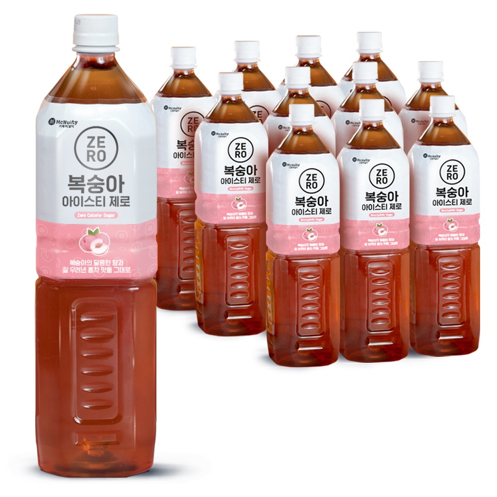 [맥널티] 제로칼로리 아이스티 복숭아 1.5L 12입