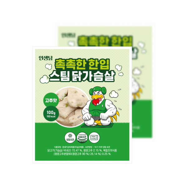 인생닭 촉촉한 한입 스팀 닭가슴살 고추맛 100g 10팩