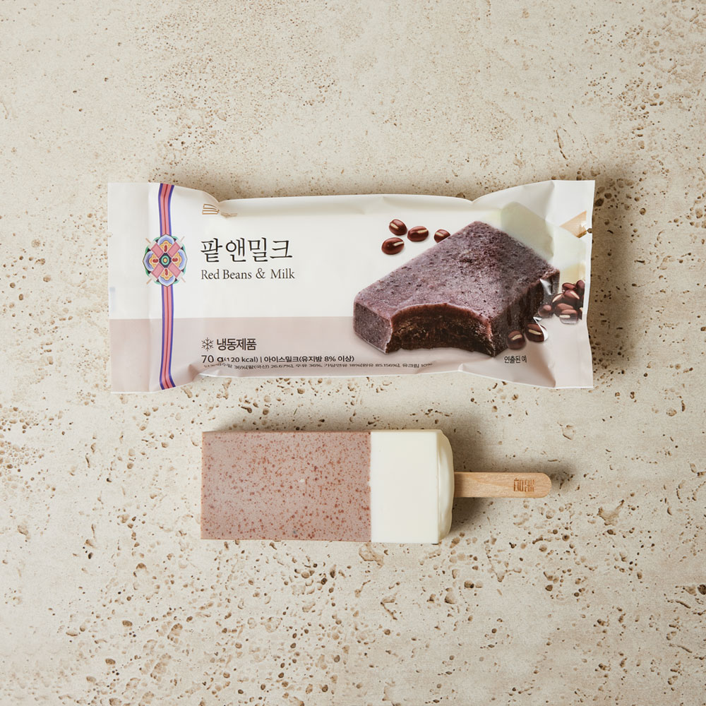담꽃 팥 아이스크림 팥앤밀크 하드 바 70gX6개입