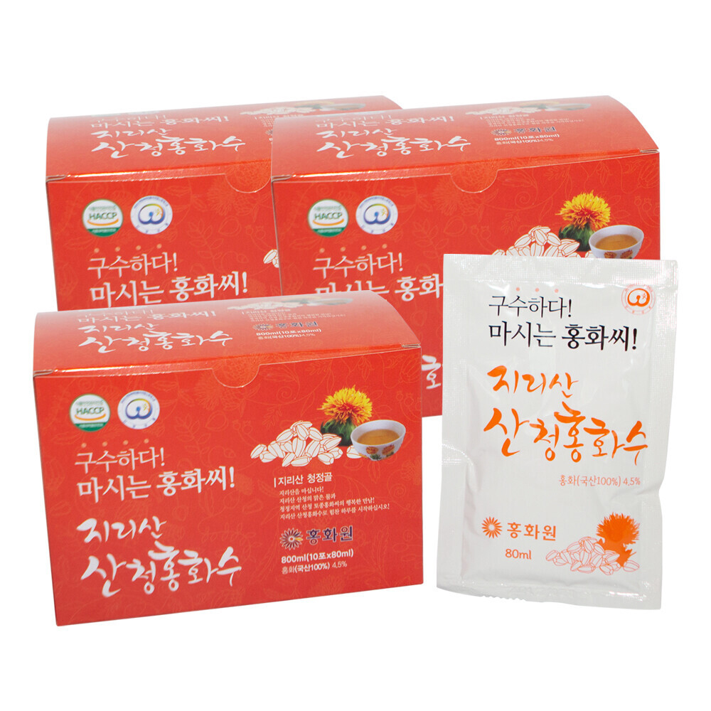 홍화원 지리산 구수한 마시는 홍화씨 산청홍화수 80ml 10포 3박스